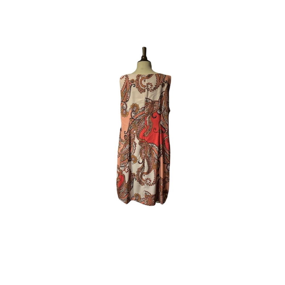 Paisley Print Sleeveless Dress - pink and white - Picture 4 of 6